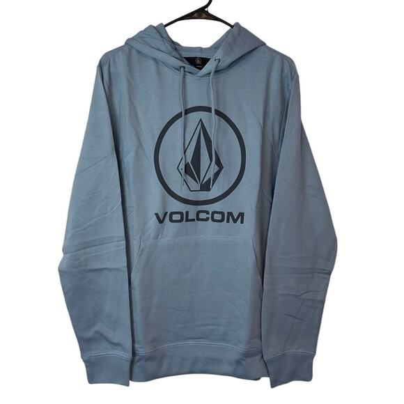 NWT Volcom Men’s Brass Tacks 1.5 Pullover Hoodie Size M Blue Skater Grunge - Picture 1 of 9